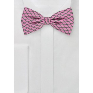 Vine Pattered Bow Tie in Pinks and Greens