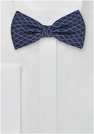 Modern Navy Blue Bow Tie