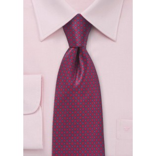 Grid Patterned Tie in Red and Blues