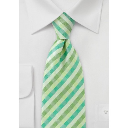 Spring Green Patterned Necktie