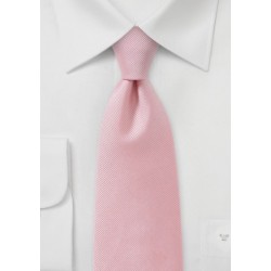 Ribbed Tie in Metallic Rose Petal Pink