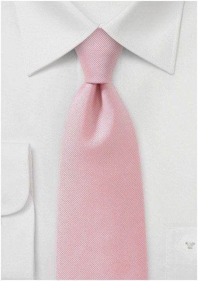 Ribbed Tie in Metallic Rose Petal Pink