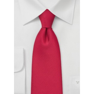 Bright Red Kids Tie with Textured Weave