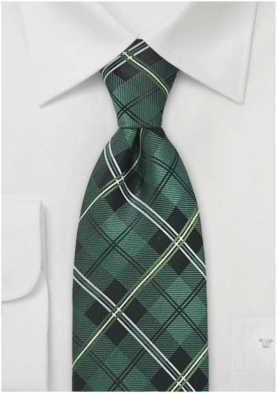 Hunter Green Plaid Tie