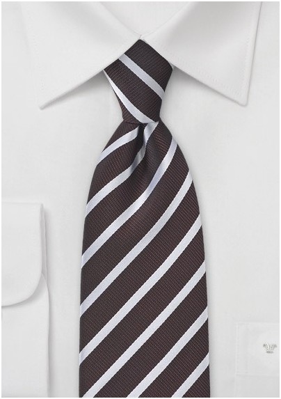 Dark Chocolate Striped Tie in Striped Style