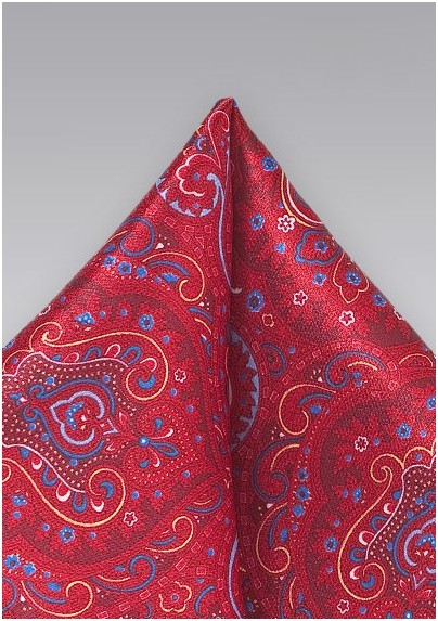 Luxurious Silk Pocket Square in Red