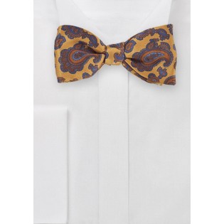 Luxe Paisley Bow Tie in Vintage Gold