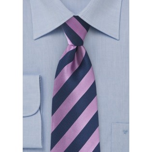 Lilac and Navy Striped Tie