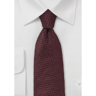 Wine Red Waffle Cone Textured Tie