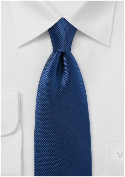 Royal Blue Necktie with Intricate Ribbed Weave - Mens-Ties.com