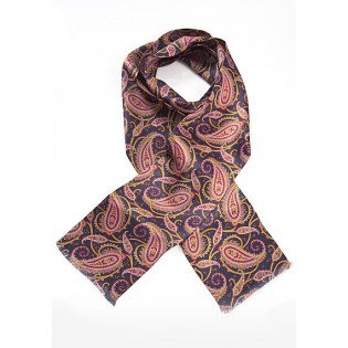 Vibrant Paisley Scarf in Midnight Blue