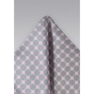 Graphic Pocket Square in Taupes and Pinks