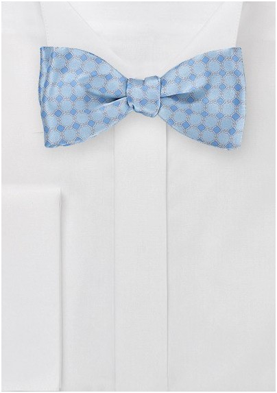 Patterned Bow Tie in French Blues