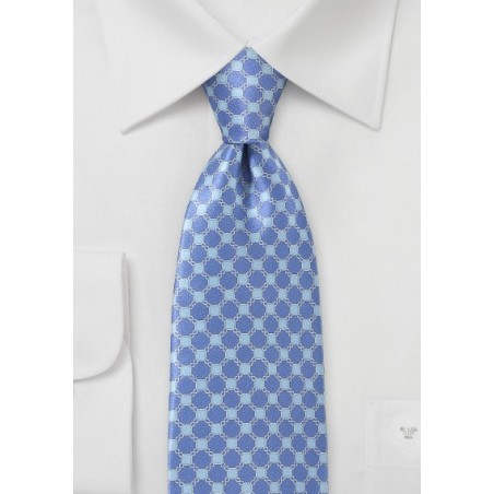 Art Deco Patterned Tie in Blues