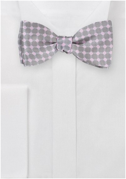 Designer Bow Tie in Taupes and Pinks