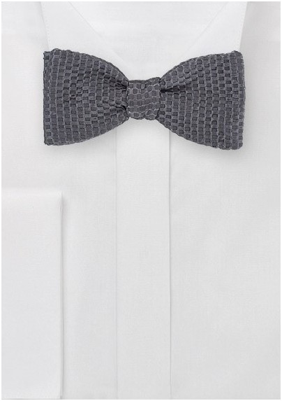 Elegant Self-Tied Bow Tie in Smoke Gray