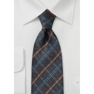 Pure Silk Necktie with Artistic Gray Design