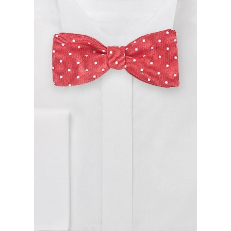 Textured Polka Dot Bow Tie in Red