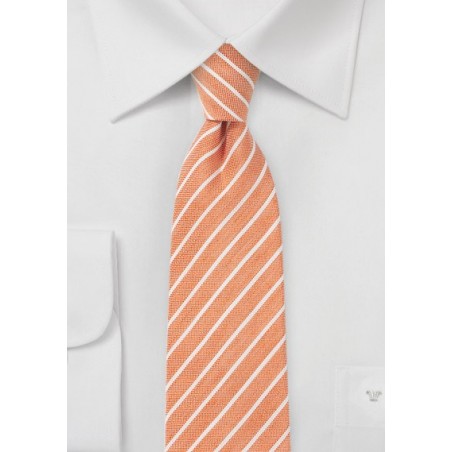 Tangerine Orange Linen Tie