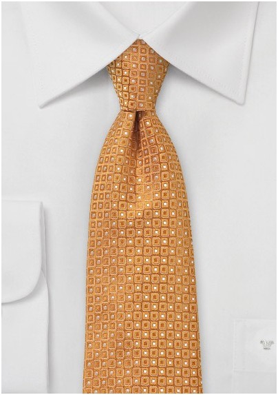 Tangerine Necktie with Contemporary Design