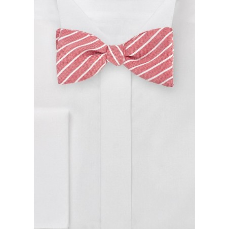 Red Linen Self Tie Bow Tie