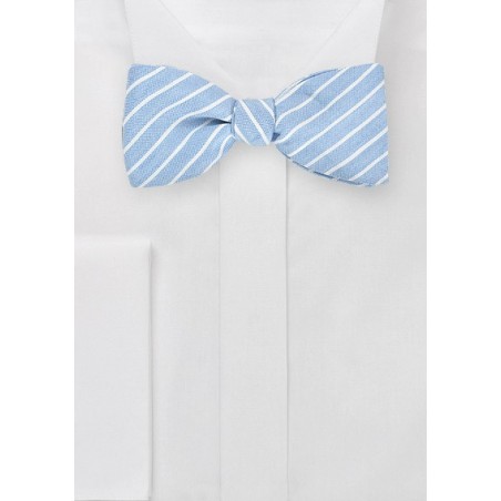 Pastel Blue Linen Bow Tie