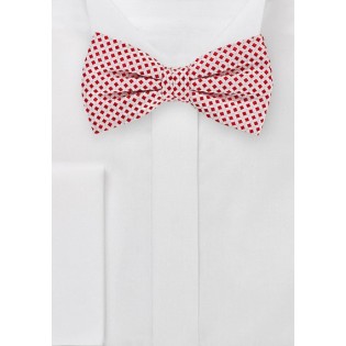 Red and White Patterned Bow Tie