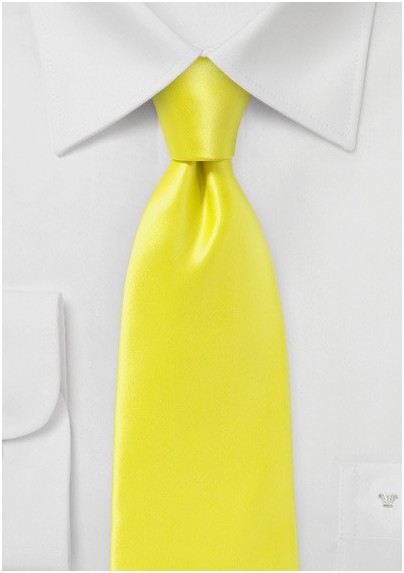 Bright Lemon Necktie in Pure Silk