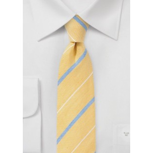 Striped Skinny Tie in Soft Yellow