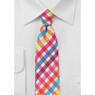 Seersucker Skinny Cotton Necktie