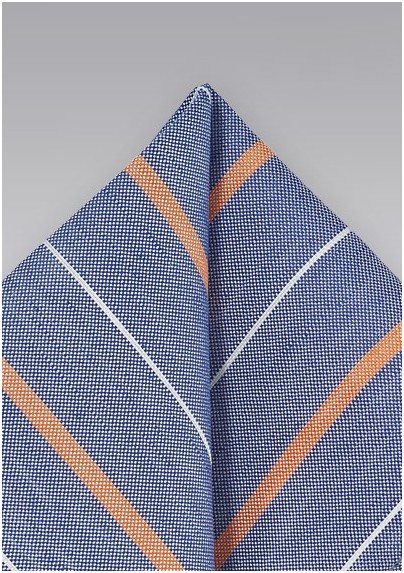 Patterned Pocket Square in French Blue