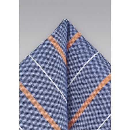 Patterned Pocket Square in French Blue