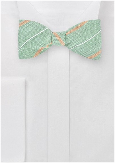 Striped Bow Tie in Vintage Greens