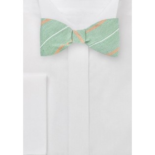 Striped Bow Tie in Vintage Greens