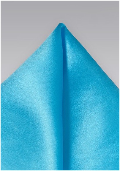Mermaid Blue Handkerchief in Pure Silk