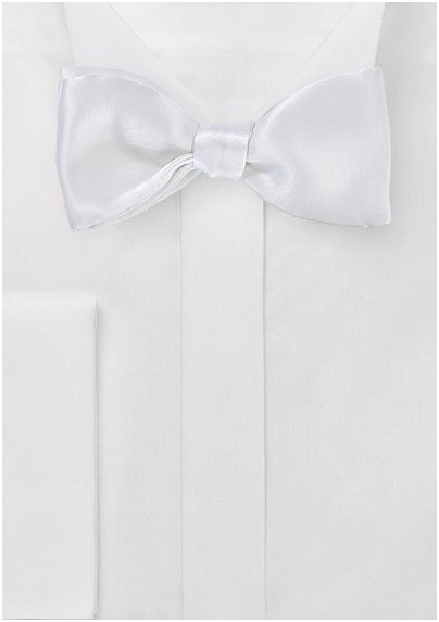 Ice White Self-Tie Bowtie in Pure Silk