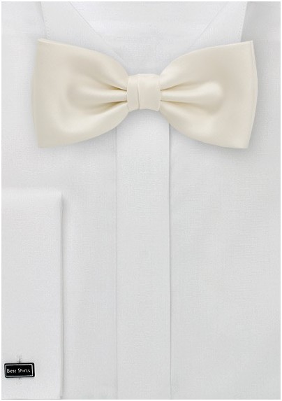 Solid Mens Bow Tie in Soft Cream