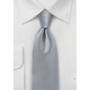 Silver Necktie in Pure Microfiber