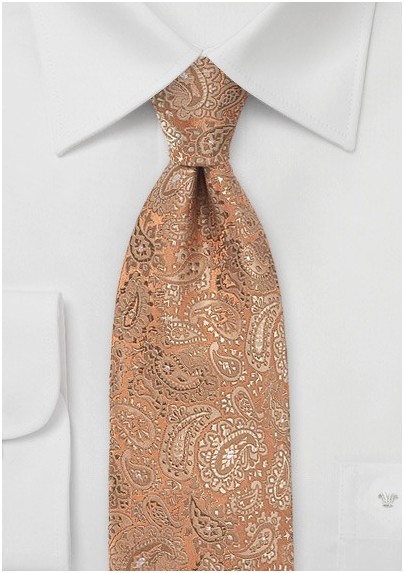 Muted Bronze Floating Paisley Tie