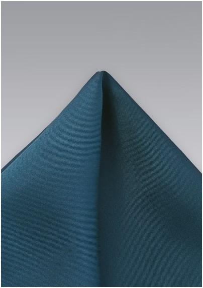 Turquoise Blue Silk Pocket Square