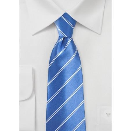 Sky-Blue Necktie with Double Pin Stripe