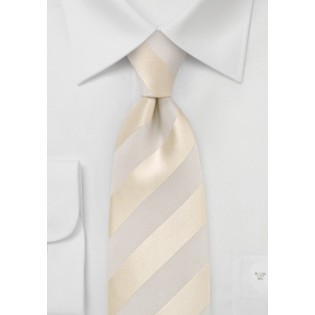 Ivory and Cream Striped Tie in XL Length