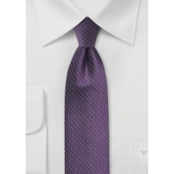 Skinny Pin Dot Tie in Grape Purple