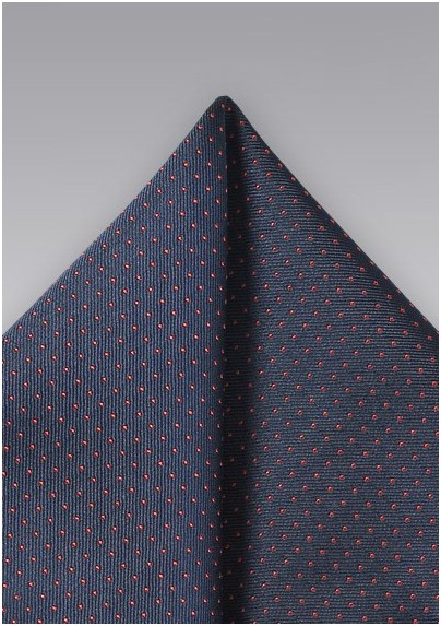 Navy and Coral Pocket Square