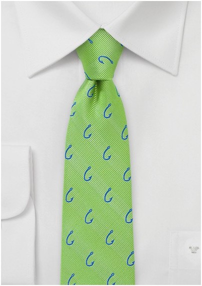 Lime Green Fishhook Tie