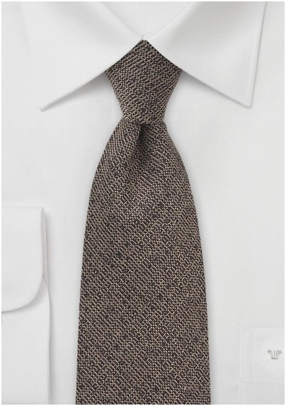 Brown Barleycorn Textured Tie