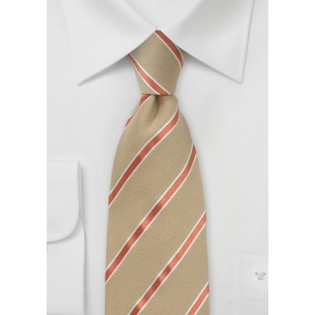 Tan and Orange Striped Summer Tie