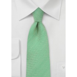 Herringbone Textured Tie in Mint Green