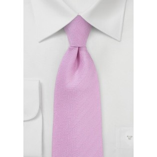 Herringbone Necktie in Classic Pink