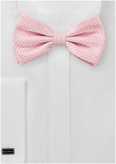 Soft Pink Pin Dot Bow Tie